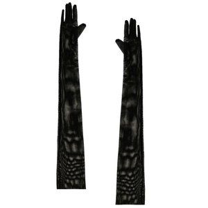 Norma Kamali Long Gloves in Black Mesh XS Small